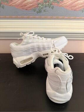 Nike White Leather & Mesh Air Max 95 Sneakers